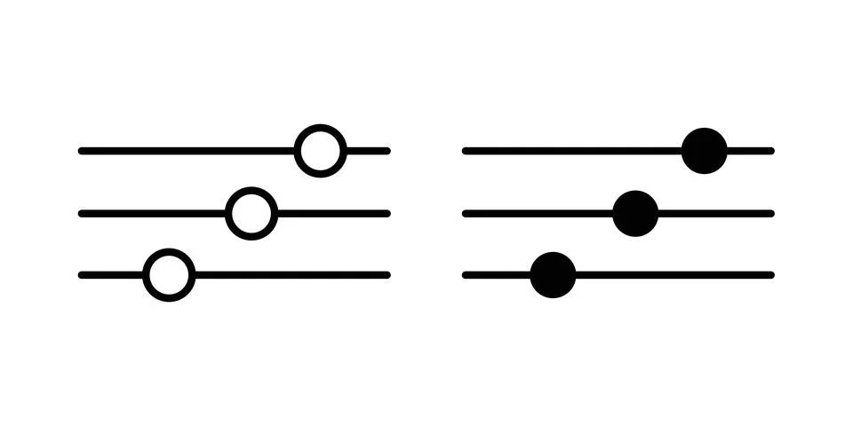 Settings sliders icon vector editable eps10 Stockillustratie