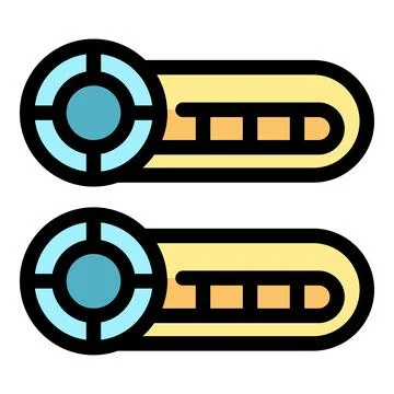 Settings sliders showing different levels of progress or volume Stock Illustration