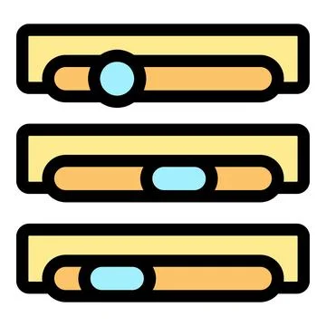 Settings sliders showing different levels of volume or brightness control Stock Illustration