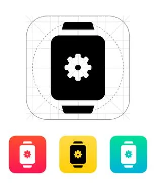 Settings in smart watch icon 스톡 일러스트
