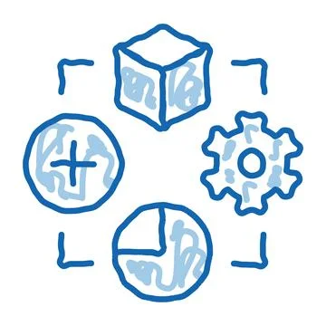 Settings software doodle icon hand drawn illustration Stock Illustration