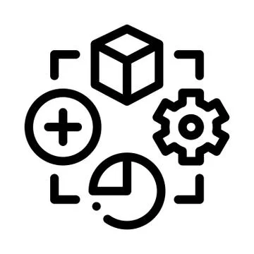 Settings software icon vector outline illustration Illustrazione stock