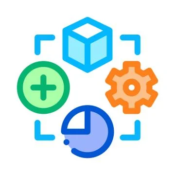 Settings software icon vector outline illustration Illustrazione stock