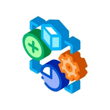 Settings software isometric icon vector illustration 스톡 일러스트