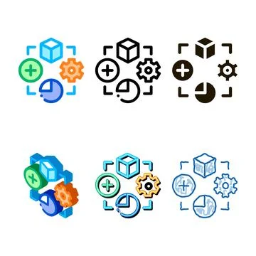 Settings software minimal icon vector outline Stock Illustration