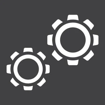 Settings solid icon, cogwheels and website Illustrazione stock