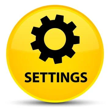 Settings special yellow round button Stock Illustration
