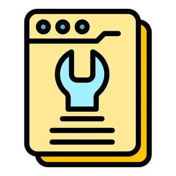 Settings support icon color outline vector Illustrazione stock
