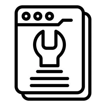 Settings support icon, outline style Stock Illustration