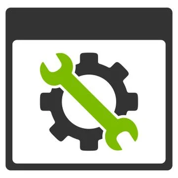 Settings Tools Calendar Page Flat Icon Ilustração Stock