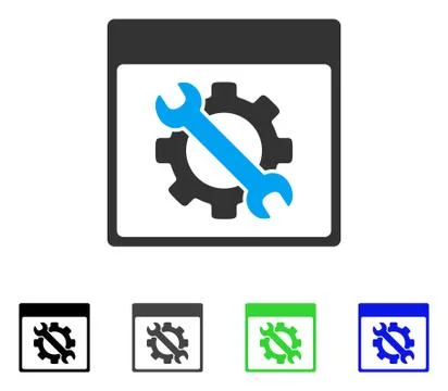 Settings Tools Calendar Page Flat Icon Stock Illustration