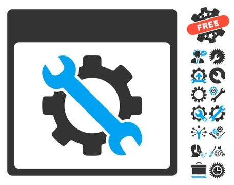 Settings Tools Calendar Page Vector Icon With Bonus Stock Illustration