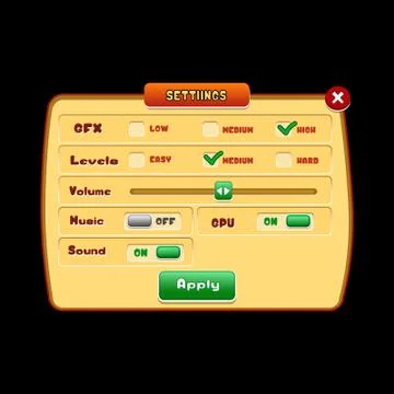 Settings ui kit 4 스톡 일러스트