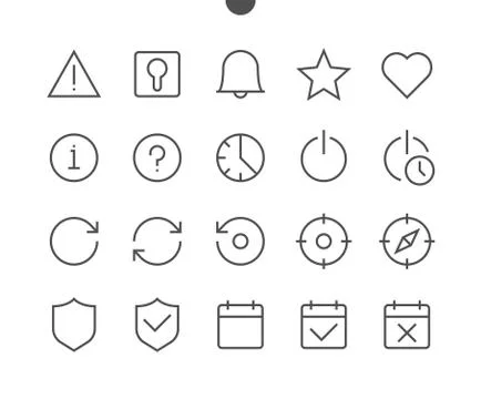 Settings UI Pixel Perfect Well-crafted Vector Thin Line Icons 48x48 Ready for 스톡 일러스트