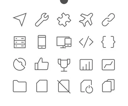 Settings UI Pixel Perfect Well-crafted Vector Thin Line Icons 48x48 Ready for Stock Illustration
