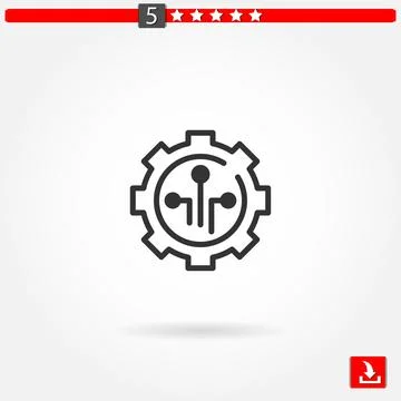 Settings vector icon Illustrazione stock