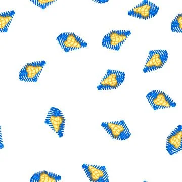 Settings vr space isometric icon seamless pattern Stock Illustration