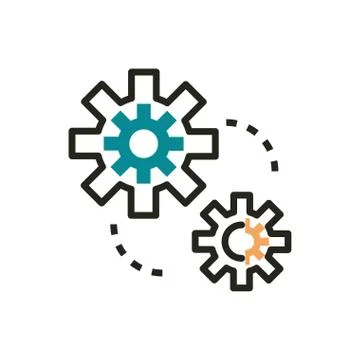 Settings web development icon line and fill 스톡 일러스트