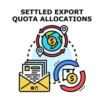 Settled export quota allocations concept illustration Stock Illustration