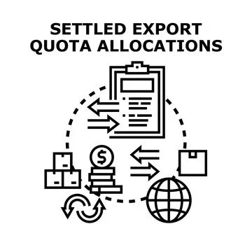 Settled export quota allocations concept illustration Stock Illustration
