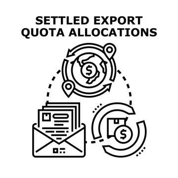 Settled export quota allocations concept illustration Stock Illustration