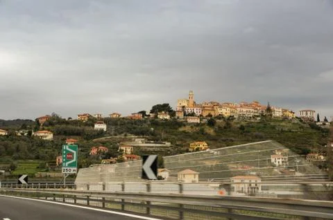 Settlement on a hill. 库存照片