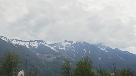 Settlement in the mountains at the top Stock Footage 204003286