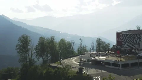 Settlement in the mountains at the top Stock Footage 204003554