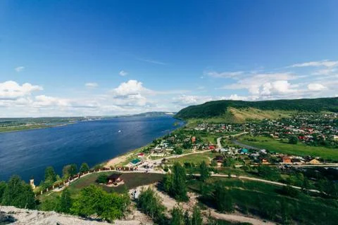 Settlement by the river Stock Photos