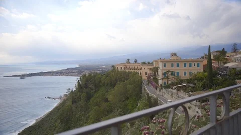 Settlement on top of the cliff Stock Footage 89973163