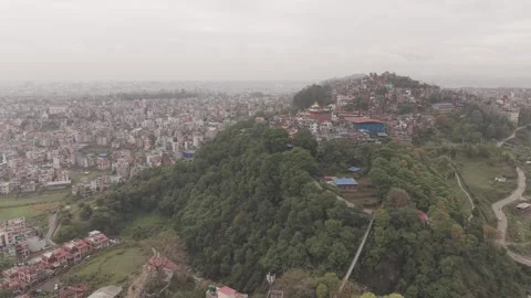 Settlement on top of small hill Stock Footage 334371998