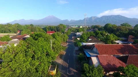 Settlement under the Mount Rinjani, Lombok, Indonesia Stock Footage 131459155