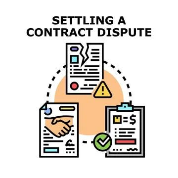 Settling contract dispute resolution process vector concept Stock Illustration