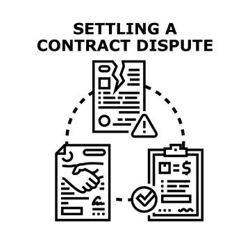Settling contract dispute resolution process vector concept Stock Illustration