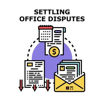 Settling office disputes concept solving business conflicts Stock Illustration