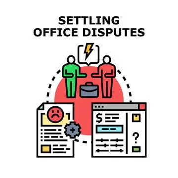 Settling office disputes process vector concept illustration Stock Illustration