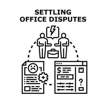 Settling office disputes process vector concept illustration Stock Illustration