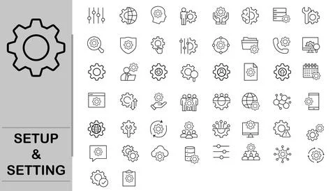 Setup and setting icons 스톡 일러스트