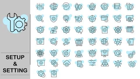 Setup and setting icons Stock Illustration