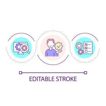 Setup for business progress loop concept icon Stock Illustration