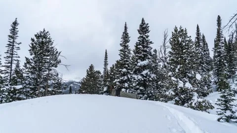 Setup camp in the winter in mountains 스톡 동영상 310563391