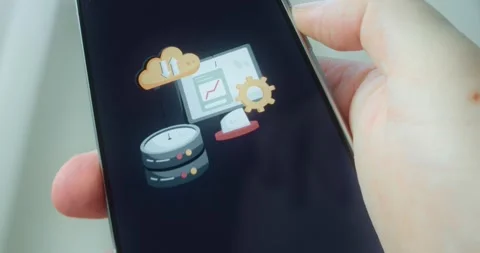 Setup in data management or cloud computing, presentation Stock Footage 313443813