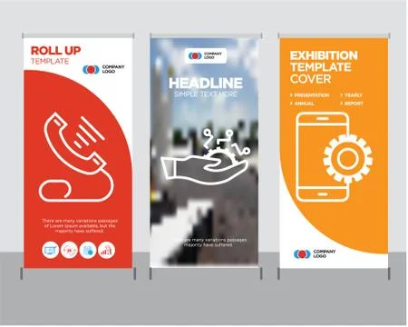 Setup, Development, Telephone roll up Stock Illustration