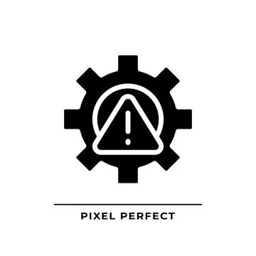 Setup error black glyph icon Stock Illustration