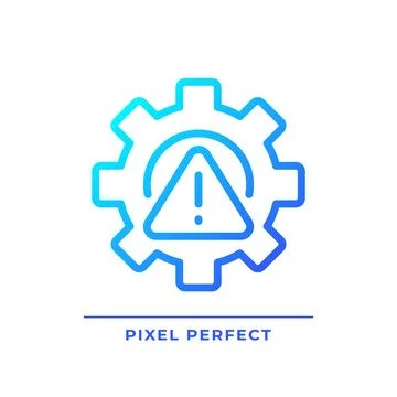 Setup error pixel perfect gradient linear vector icon Stock Illustration