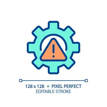 Setup error pixel perfect RGB color icon 스톡 일러스트