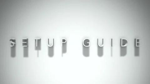 Setup guide 3D title animation with shadows on a white background Stock Footage 296983613