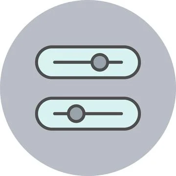 Setup Line Filled Circle Icon Stock Illustration