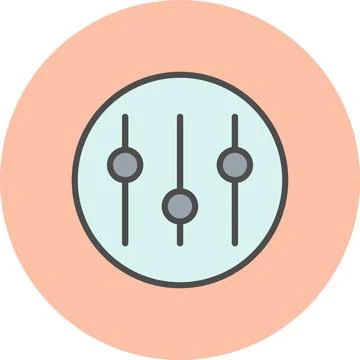 Setup Line Filled Circle Icon Stock Illustration