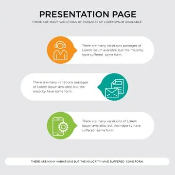 Setup, Mail, Support presentation Stock Illustration